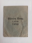 Koperta nadaniowa Krzyża Żelaznego 1939 2 klasy III Rzesza oryginał