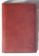 Portfel ze skóry naturalnej, brąz, karmel
