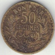 Tunezja Bon Pour 50 centymów 1941 - 18 mm