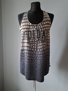Adidas bokserka koszulka L/40 beżowa grafitowa