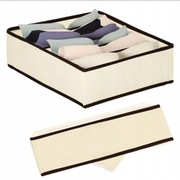 WKŁAD DO SZUFLADY SZAFY ORGANIZER BEŻOWY NA BIUSTNOSZE BIELIZNĘ POJEMNIK