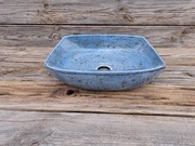 Umywalka nablatowa Aethera- błękitna, niebieska, nowoczesny kształt