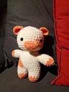 Krówka pluszak duży zabawka dla dzieci pomarańczowa