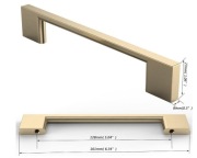 5x Furniware Uchwyt Meblowy Szczotkowana Stal Nierdzewna Złote