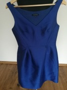 Tara Jarmon Sukienka Jedwab R XS S Kobaltowa Jak Nowa Koktajlowa