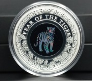AUSTRALIAN OPAL* LUNAR TIGER*** 1oz SILVER PROOF +OPAL /UNIKAT!!!