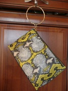 kopertówka Ted Baker torebka ala skóra wężą złote elementy CUDO NOWA 