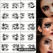 10 arkuszy Halloween Face & Eye tymczasowe tatuaże naklejki
