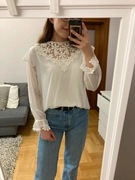 Bluzka biała elegancka z ozdobnymi haftem