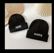 Mama & Mini Zestaw Czapki Zimowe Black Komplet Dla Mamy i Dziecka