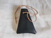 Sakiewka skórzana, woreczek ze skóry, mieszek eko