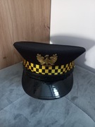 Czapka garnizonowa rondel Straż Miejska czarna nowa rozm. 56 obwód 56 cm