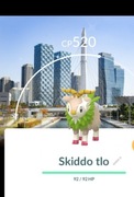 Pokemon Go Shiny Skiddo z tłem Incheon Korea Trade