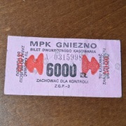 Bilet MPK Gniezno 6 tys sprzed denominacji 