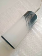 Lampa wisząca vintage–3 punkty, szkło ombre czarno-białe (lata 70./80)