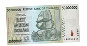 ZIMBABWE 50 MILION  DOLLARS 2008 P79