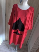 Czerwona sukienka Tunika oversize Dama Pik Poker Queen of Spades 58/60/62
