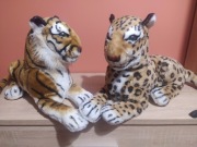 Pluszaki zabawki duże tygrys i leopard zestaw