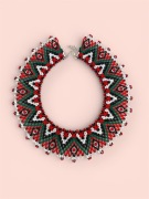 Lemkowska krywulka z czeskiego koralika – etno naszyjnik ludowy, rękodzieło