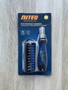 Zestaw bitów Niteo Tools 31 el wkrętak grzechotkowy śrubokręt CrV TÜV