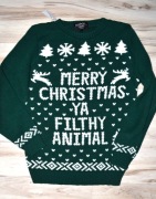 127* boohoo Świąteczny sweter napisy S /M