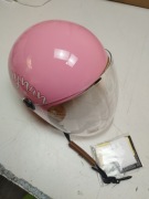 Kask motocyklowy dziecięcy otwarty skuter różowy ECE 48-55 cm