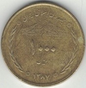 Iran 1000 rialów rials 2008 (1387) - 23,7 mm
