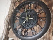 Zegar drewniany ścienny, ręczna robota. Wiszący duży do salonu
