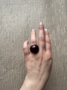 Brązowy duży akrylowy pierścionek sygnet brown statement ring