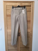 ZARA spodnie wełna len szare na kant M