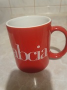 Czerwony kubek dla babci do kawy herbaty ceramiczny  z dedykacją nowy