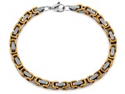 Bransoletka stalowa dwukolorowa gruby splot królewski