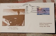 Koperta wydana przez Nasa z okazji lądowania sondy Viking na Marsie 1977  r