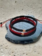 Bransoletka Sznurkowa x 2 dla pary Pozłacana 18K Gwiazdka 