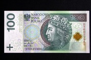 Banknot 100 zł seria DY 2018 stan UNC
