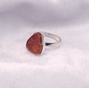 Pierścionek - Srebro i Bursztyn