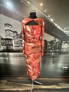 Czerwona sukienka bodycon obcisla dluga dekolt