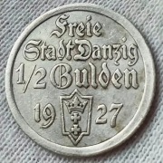 1/2 guldena 1927r. Wolne Miasto Gdańsk 