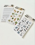 Zestaw naklejek 3 rodzaje napisy 640 szt wzory morskie boho