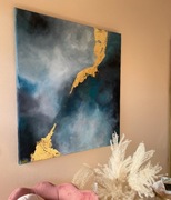 obraz abstrakcja z dodatkiem złota 