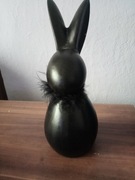 Duży,czarny królik wielkanocny ,ceramiczny 23 cm