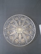 Piękna Kryształowa Patera Owocarka Talerz  Taca na Ciasto Owoce PRL