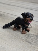 Breloczek Rottweiler z długim ogonem 3d - Brelok Druk3d fidget Keychain
