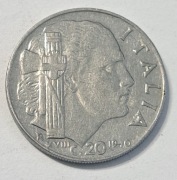 612. Moneta Włochy 20 centesimi 1940 rok  