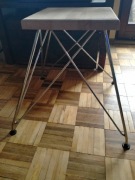 Krzesło stołek loft chrom buk