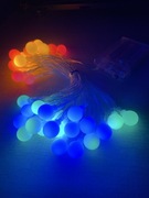 Lampki świąteczne LED 7 m – kolorowe kule, na baterie,lampki choinkowe