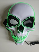 Halloween maska przebranie podświetlana LED zielona
