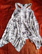 H&M 36 luźna tunika bokserka vintage w kwiaty