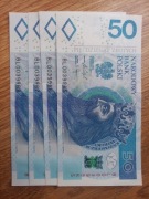 Banknoty 50 zł kolejne numery seria BL