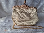 Torebka szydełkowa handmade mała ręcznie wyk. Poliester 28cm x18cmx11cm gr